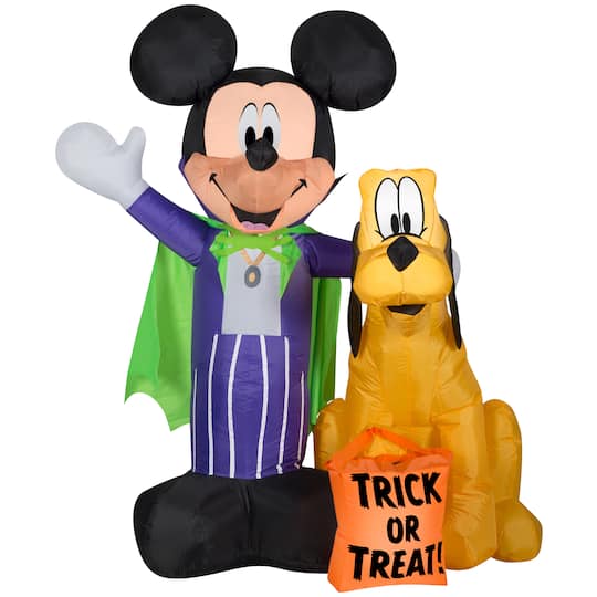 5ft. Airblown&#xAE; Inflatable Mickey &#x26; Pluto with Treat Sack